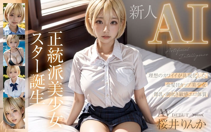 AIFOCS-002 [Newcomer Ai] A Traditional Beautiful Girl Star Is Born Blonde H-Cup Sakurai Rinka